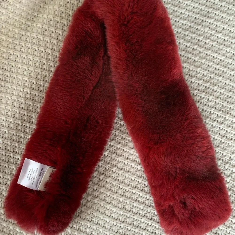 Scarlet Rex Rabbit Fur Collar - Picture 6 of 8